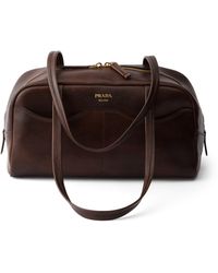 Prada - Large Leather Carry Top-Handle Bag - Lyst
