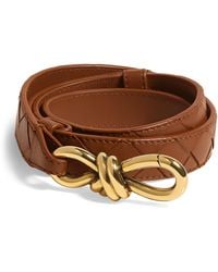 Bottega Veneta - Leather Intrecciato Andiamo Belt - Lyst