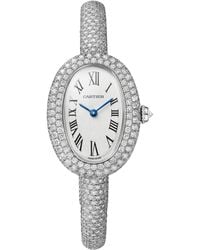 Cartier - Small And Diamond Baignoire De Watch - Lyst