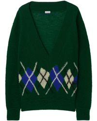 Burberry - Argyle V-neck Sweater - Lyst