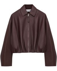 Loewe - Leather Draped Bomber Jacket - Lyst