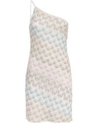 Missoni - Lamé Lace Motif One-Shoulder Mini Dress - Lyst