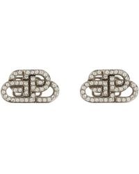 Balenciaga - Xs Embellished Bb Stud Earrings - Lyst