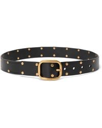 Loewe - Leather Studded Rounded-Rectangle Belt - Lyst