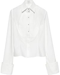 McQueen - Cotton Stripe Tuxedo Shirt - Lyst