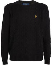 Polo Ralph Lauren - Wool-cashmere Cable-knit Polo Pony Sweater - Lyst