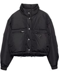 Prada - Re-Nylon Cropped Down Jacket - Lyst