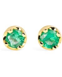 Jennifer Meyer - Medium And Emerald Stud Earrings - Lyst