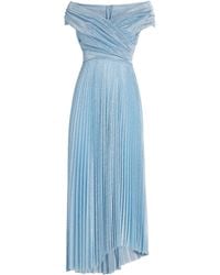Talbot Runhof - Sequinned Off-The-Shoulder Midi Dress - Lyst