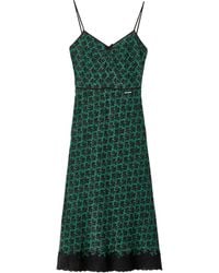 Miu Miu - Silk Crepe De Chine Midi Dress - Lyst