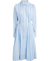 STAUD - Stripe Chi Midi Shirt Dress - Lyst