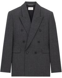 Saint Laurent - Wool Double-Breasted Jacket - Lyst
