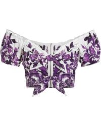 Dolce & Gabbana - Majolica-Print Poplin Top - Lyst