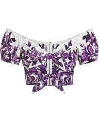 Dolce & Gabbana - Majolica-Print Poplin Top - Lyst