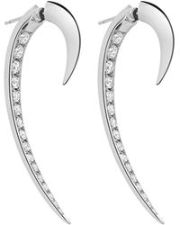 Shaun Leane - White Gold And Diamond Hook Fine Earrings - Lyst