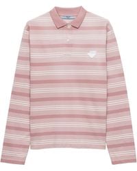 Prada - Cotton Piqué Stripe Polo Shirt - Lyst