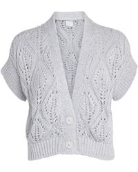 Eleventy - Openwork Knit Cardigan - Lyst