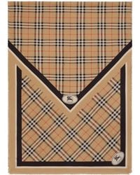Burberry - Silk Check Fringed Scarf - Lyst