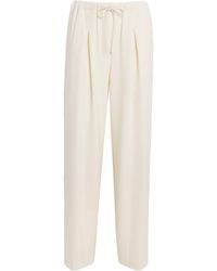 Theory - Crepe Wide-Leg Trousers - Lyst