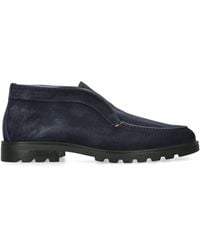 Santoni - Suede Detroit Roccia Shear Loafers - Lyst
