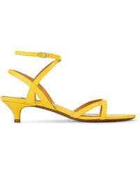 Ralph Lauren - Calfskin Clarke Heeled Sandals 35 - Lyst