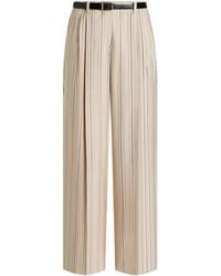 Dolce & Gabbana - Striped Belted Straight Trousers - Lyst