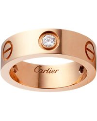 Cartier - Rose And Diamond Love Ring - Lyst
