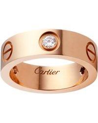 Cartier - Rose And Diamond Love Ring - Lyst