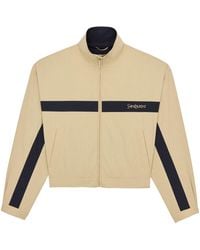 Saint Laurent - Cotton Logo Windbreaker Jacket - Lyst