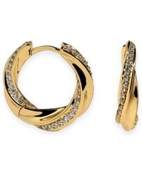 Astrid & Miyu - Plated Embellished Cosmic Twist Huggies - Lyst
