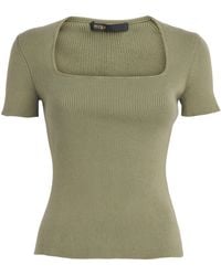 Maje - Cotton-Blend Rib-Knit Top - Lyst