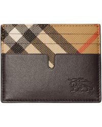 Burberry - Leather Tall Pop Check Card Holder​ - Lyst