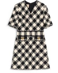 Valentino - Tweed V-Neck Mini Dress - Lyst