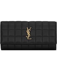 Saint Laurent - Large Lambskin Cassandre Matelassé Carré Wallet - Lyst