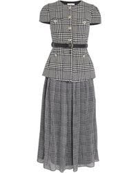 Self-Portrait - Houndstooth Tailored Midi Dress - Lyst