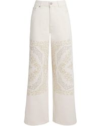 Claudie Pierlot - Embroidered Wide-Leg Jeans - Lyst
