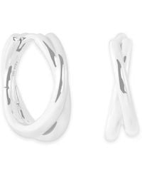 Astrid & Miyu - Crossover Illusion Hoop Earrings - Lyst