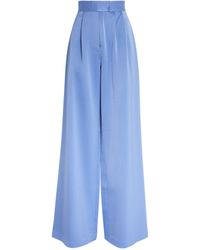 Alex Perry - Satin Crepe Pleated Trousers - Lyst