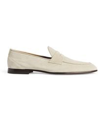 Isaia - Suede Penny Loafers - Lyst