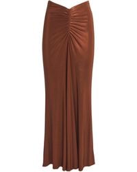 LAPOINTE - Coated Jersey Ruched Maxi Skirt - Lyst