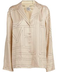 TOTEME - Silk Embroidered-Monogram Shirt - Lyst
