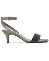 Brunello Cucinelli - Suede City Embellished Sandals 55 - Lyst