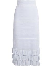 Maje - Ruffled Pointelle-Knit Midi Skirt - Lyst