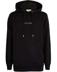 Lanvin - Oversized Embroidered Logo Hoodie - Lyst