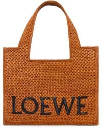Loewe - X Paula's Ibiza Small Raffia Font Tote Bag - Lyst