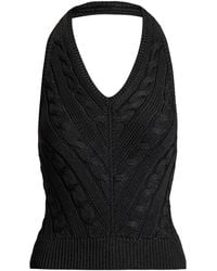 Ralph Lauren - Silk Cable-Knit Halterneck Top - Lyst