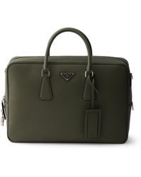Prada - Saffiano Leather Briefcase - Lyst