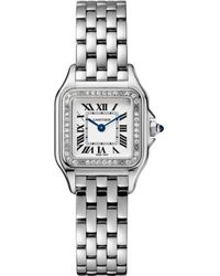 Cartier - Small Stainless Steel And Diamond Panthère De Watch 30mm - Lyst