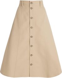 Polo Ralph Lauren - Cotton-Wool Button-Up Midi Skirt - Lyst