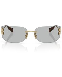 Miu Miu - Metal Frameless Sunglasses - Lyst